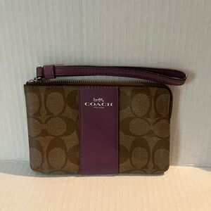 Coach Brown and Purple Wristlet